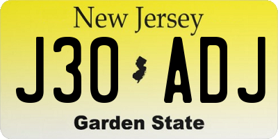NJ license plate J30ADJ