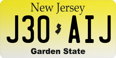 NJ license plate J30AIJ