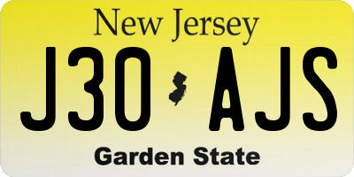 NJ license plate J30AJS