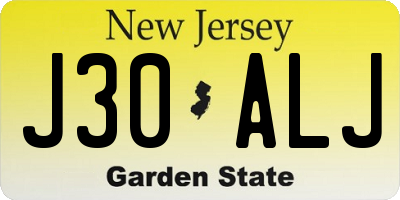 NJ license plate J30ALJ