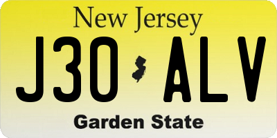 NJ license plate J30ALV