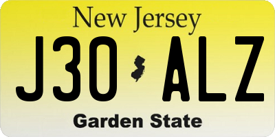 NJ license plate J30ALZ