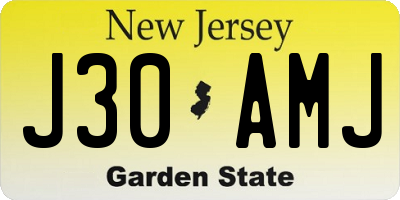 NJ license plate J30AMJ