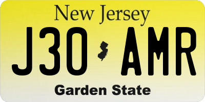 NJ license plate J30AMR