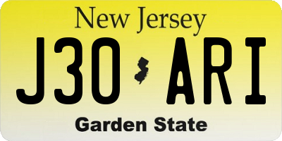 NJ license plate J30ARI