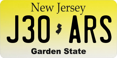 NJ license plate J30ARS
