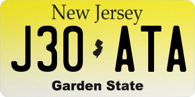 NJ license plate J30ATA