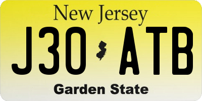 NJ license plate J30ATB