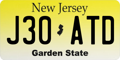 NJ license plate J30ATD