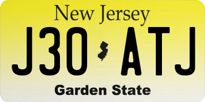 NJ license plate J30ATJ