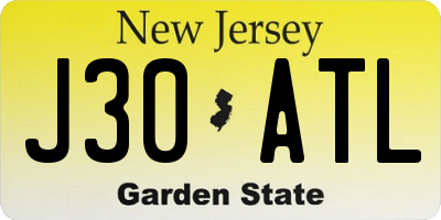 NJ license plate J30ATL