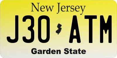 NJ license plate J30ATM