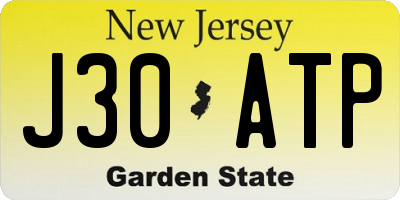 NJ license plate J30ATP