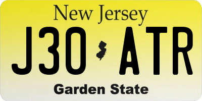 NJ license plate J30ATR