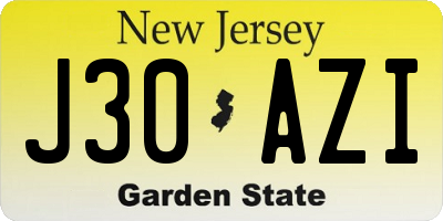 NJ license plate J30AZI