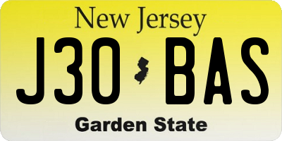 NJ license plate J30BAS