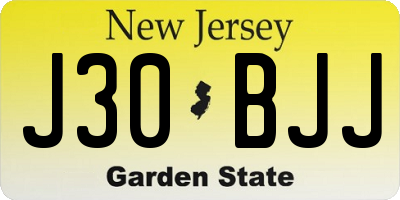 NJ license plate J30BJJ