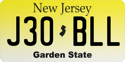 NJ license plate J30BLL