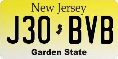 NJ license plate J30BVB
