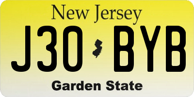 NJ license plate J30BYB
