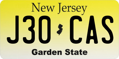 NJ license plate J30CAS