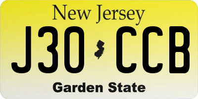 NJ license plate J30CCB