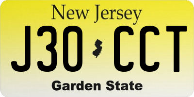 NJ license plate J30CCT