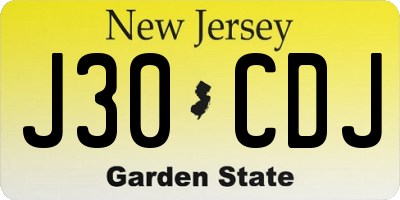 NJ license plate J30CDJ