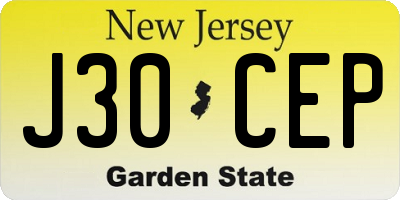 NJ license plate J30CEP