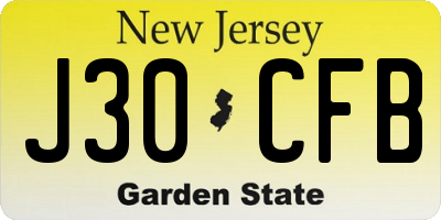 NJ license plate J30CFB