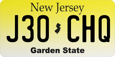 NJ license plate J30CHQ