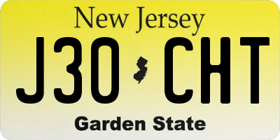 NJ license plate J30CHT