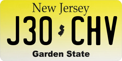 NJ license plate J30CHV