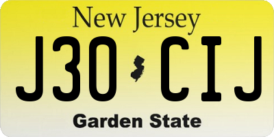 NJ license plate J30CIJ