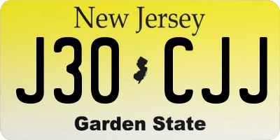 NJ license plate J30CJJ