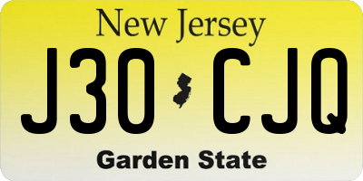 NJ license plate J30CJQ