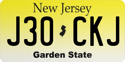 NJ license plate J30CKJ