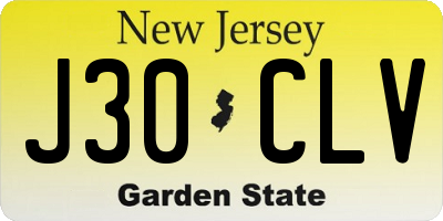 NJ license plate J30CLV