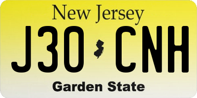 NJ license plate J30CNH