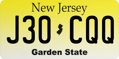 NJ license plate J30CQQ