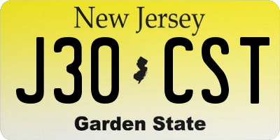 NJ license plate J30CST