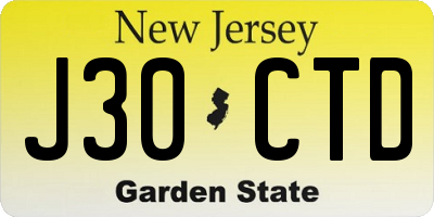 NJ license plate J30CTD