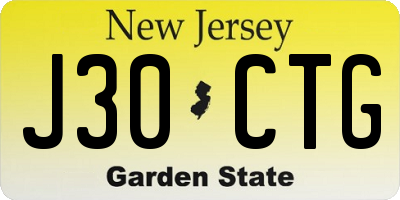 NJ license plate J30CTG
