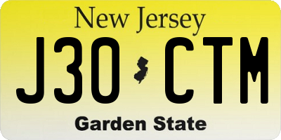 NJ license plate J30CTM