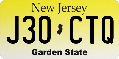 NJ license plate J30CTQ