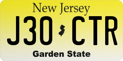 NJ license plate J30CTR