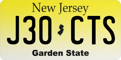 NJ license plate J30CTS