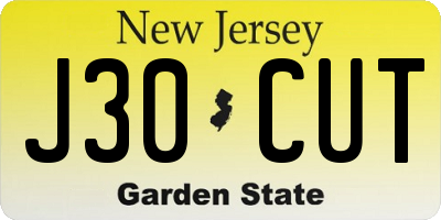 NJ license plate J30CUT