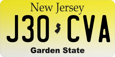 NJ license plate J30CVA