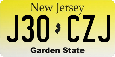 NJ license plate J30CZJ